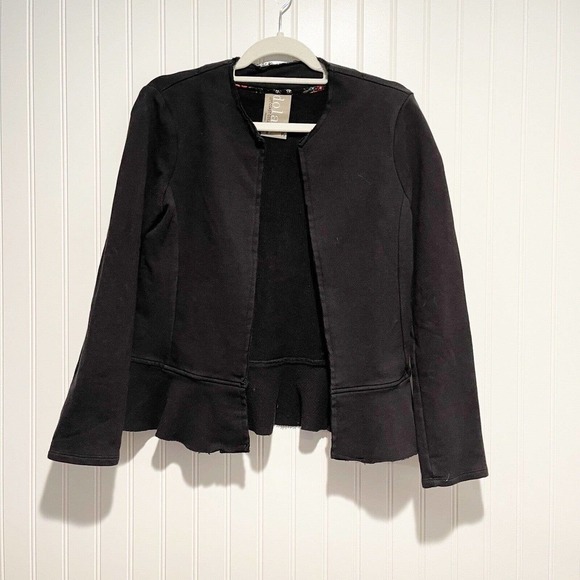 Anthropologie Dolan Left Coast Black Cardigan Peplum Hem Size XS - Picture 1 of 5